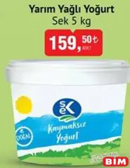 SEK YARIM YAĞLI YOĞURT 5 KG SEK YARIM YAĞLI YOĞURT 5 KG